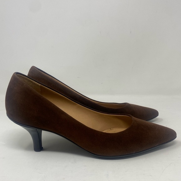Salvatore Ferragamo Pumps Heel Brown Suede Sz 5 - Picture 3 of 16